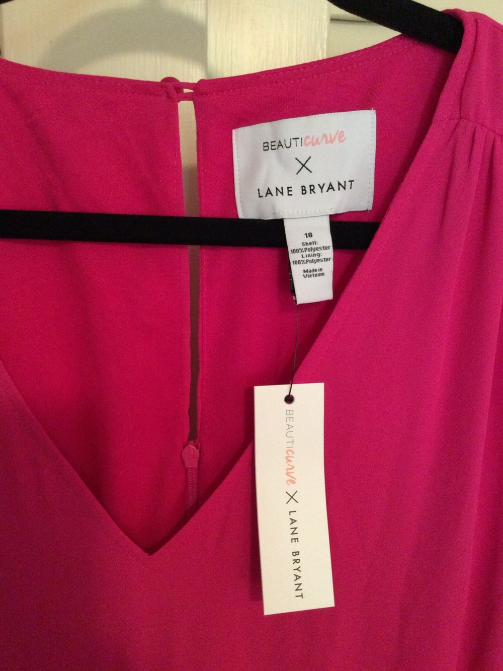 Lane Bryant Beauticurve Collection Hot Pink V-Neck Jumpsuit size 18 - Picture 2 of 10
